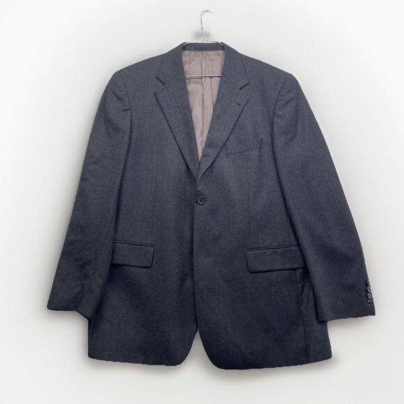 Boss Hugo Boss Blazer Mens 54 Lane Borgosesia Cashmere / Wool Suit Jacket Grey - Picture 1 of 16